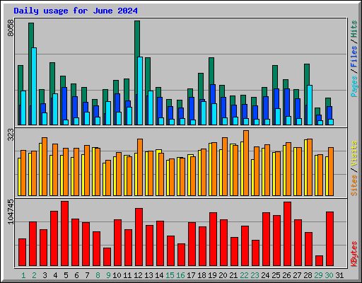Daily usage for June 2024