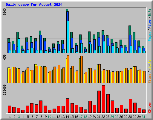 Daily usage for August 2024