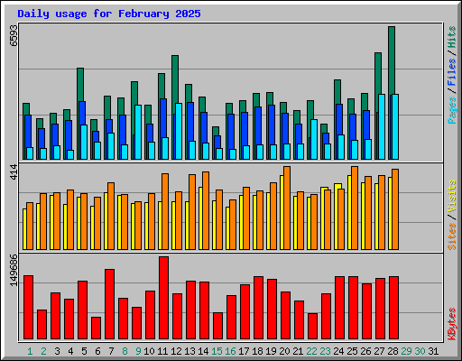 Daily usage for February 2025