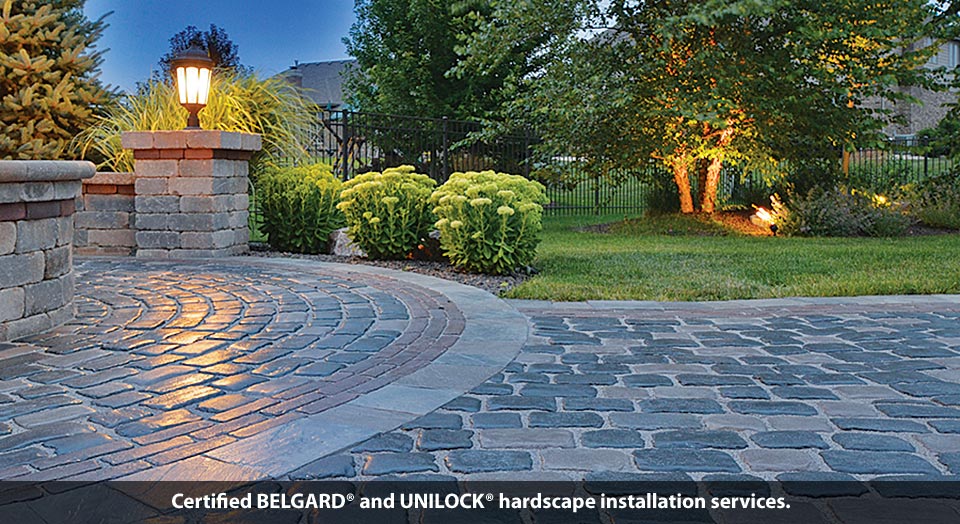 Certified BELGARD® and UNILOCK® hardscape installation services.
