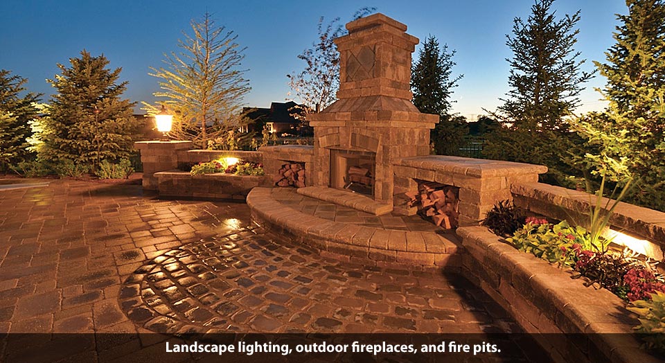 Landscape lighting, outdoor fireplaces, and fire pits.